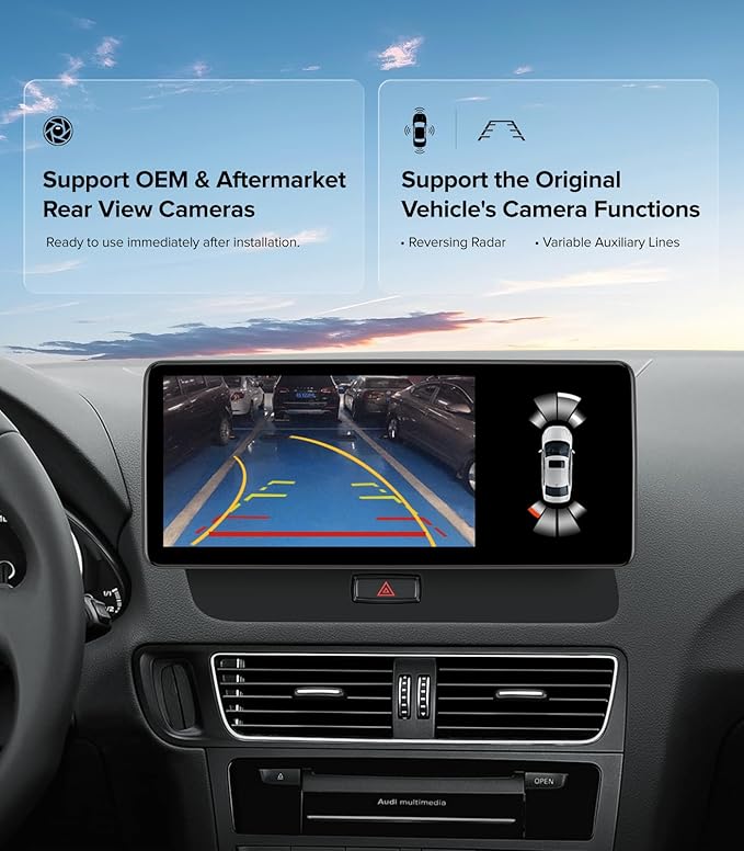 12.3" Android 13 Car Stereo CarPlay for Audi Q5 SQ5 8R (2009-2017) with MMI 3G Multimedia System-4G+64G Radio Upgrade, Wireless CarPlay Android Auto, 2400x900 Blue-Ray IPS Screen, Retains OEM Knob