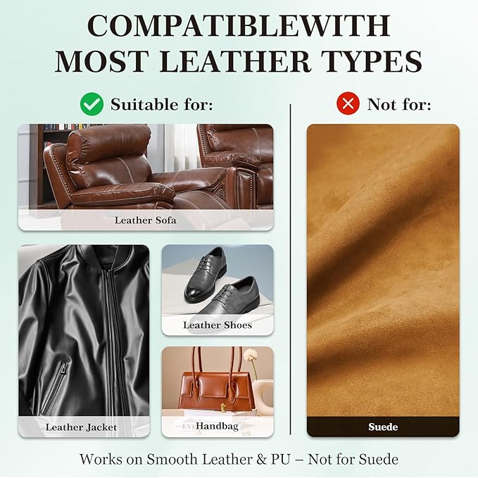 Leather Color Restorer, Leather Recoloring Balm, Scratch Remover, Leather Dye, Leather Paint with Leather Conditioner, Leather Repair Kit for Furniture Couches Car Seats Shoes, Gray