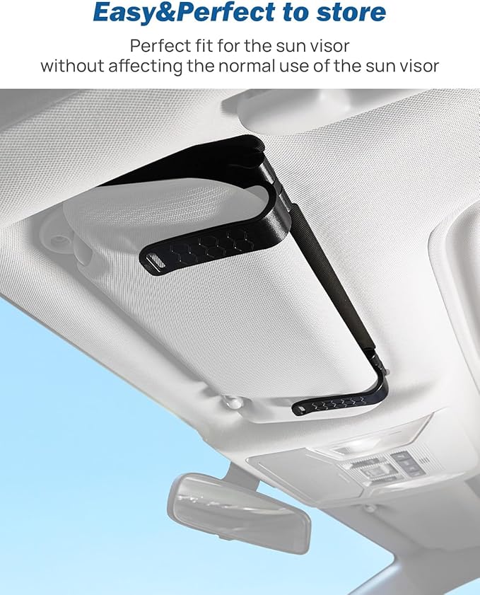 JOYTUTUS Sun Visor Extender for Cars, Polarized Sun Visor Extender Universal Sun Blocker UV400, Adjustable Visor Extension for Car Visor,Double-Clip,Anti Glare Stray Light