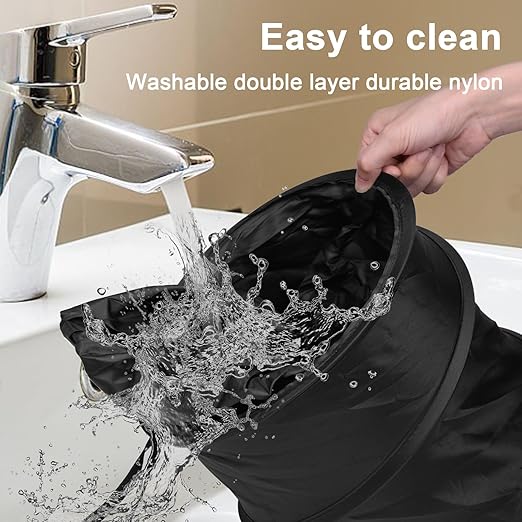 Car Trash Can, 2 Packs Pop-up Car Trash Bin, Large-Sized Collapsible Garbage Can, Trash Bag with Elastic Band Hanging, Double-Layer Washable Trash Can, Waste Basket with Velcro