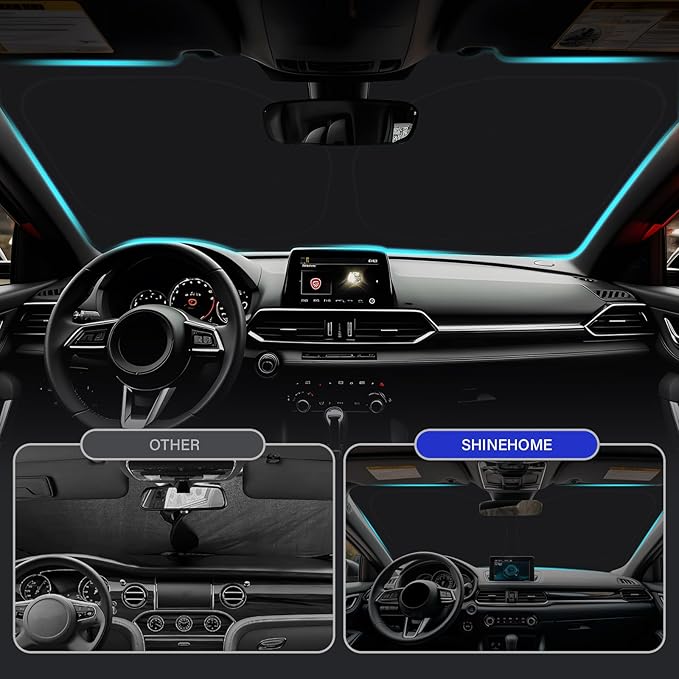 Car Windshield Sun Shade Compatible with 2017-2023 2024 2025 2026 Mazda CX-5 CX5 Accessories Sport, Touring, Grand Touring, 4 Door Crossover Foldable Sunshade Custom Windshield Sun Visor