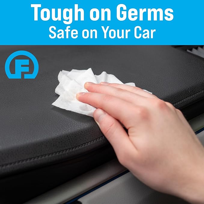 Fortress Car Interior Wipes with Microfiber Cloth (25 ct, Pack of 62) for Car Interior Cleaning, Dashboard, Seats, Detailing, and Steering Wheel [Travel Size] Skin-Safe Car Interior Cleaner Supplies