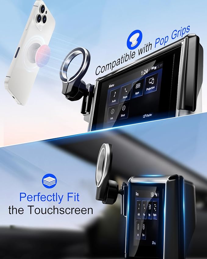 pop-tech Magnetic Car Mount for Toyota RAV4 2019 2020 2021 2022 2023 2024 2025 : for MagSafe Strong Magnets RAV 4 Cell Phone Holder 7/8-Inch Touch Screen Cradles for iPhone Samsung