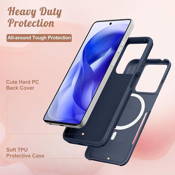 for Moto G 2025 Case Women - Compatible with MagSafe Cute Girls Boys Magnetic Protective Phone Cover Cool Blue Unique Heavy Duty Shockproof Design for Motorola Moto G 5G 2025 Cases