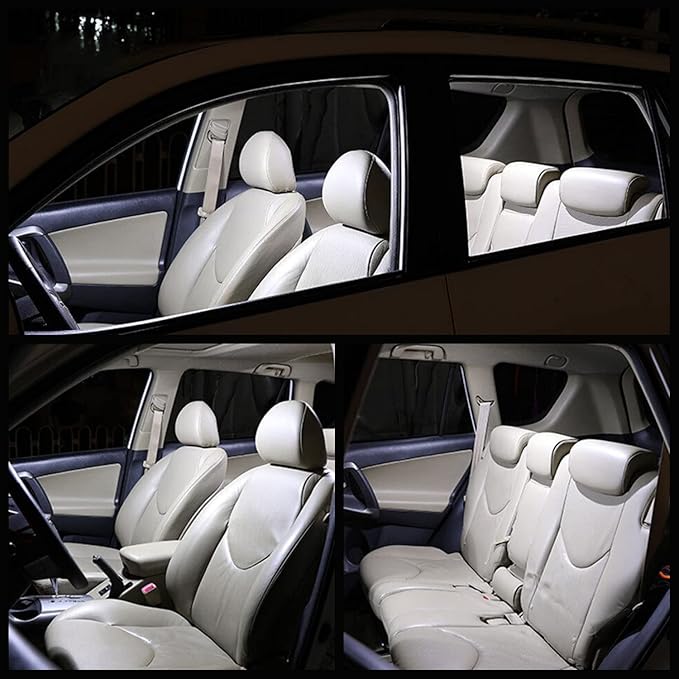 White Interior LED Lights Bulb Kit for Hyundai Santa Fe 2021 2022 2023 Vanity Mirror Glove Box Trunk Cargo License Plate Lights LED Interior Lighting Bulbs + Install Tool Guide