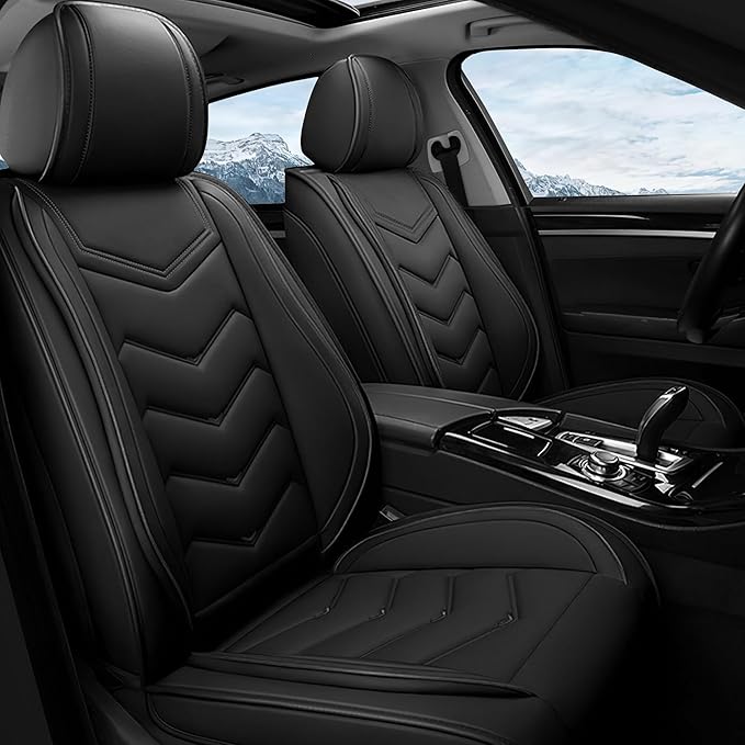 Car Seat Covers Fit for Infiniti g37 2000-2026, Stylish Sport Seat Covers, Waterproof Wear-Resistant Premium Nappa Leather Car Seat Cover.(2 Pcs Front/Pure Black)