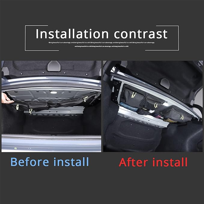 Sekhyna Car Trunk Organizer Storage Bag Compatible with BMW 5 Series Sedan G60 2024,Removable Storage Organizer with 3 Waterproof Zippered Large Storage Pockets and Storage Grid For G60 1PCS