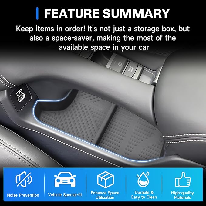 SXCY for 2026 Honda HRV Center Console Organizer for 2024 2025 2026 Honda HRV Accessories TPE Under Console Tray for 2024 2025 2026 HRV HR-V Under Console Storage Organizer