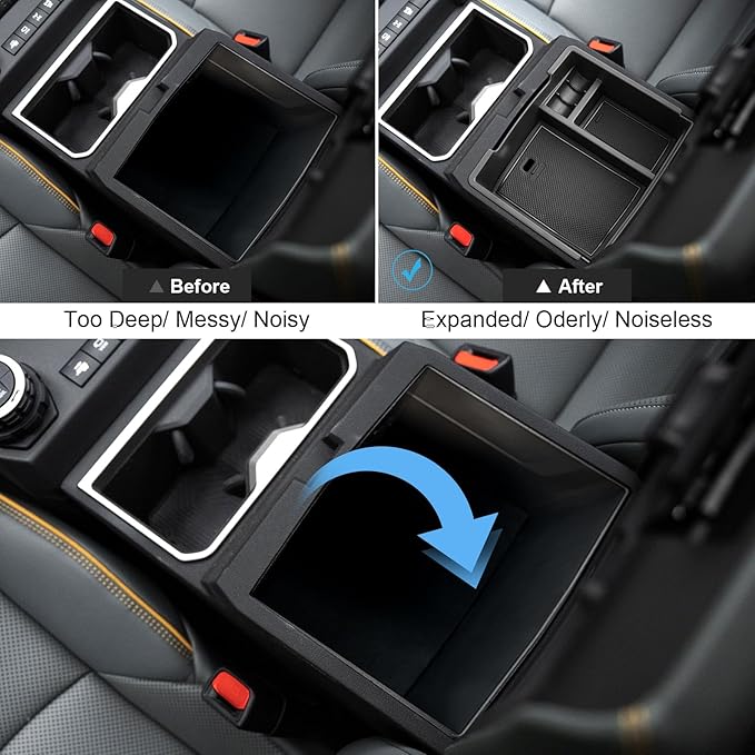 2024 2025 2026 Tacoma Center Console Organizer for Toyota Tacoma (SR5/TRD Off-Road/TRD Sport/TRD Pro/Limited/Trailhunter), Durable ABS Plastic Armrest Tray Insert 2025 2026 Tacoma Accessories