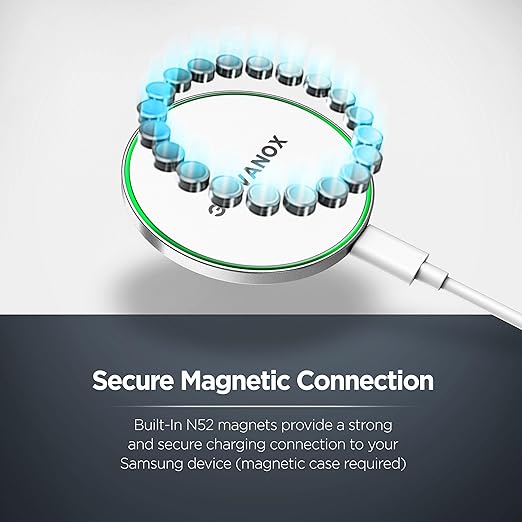 GALVANOX Compatible with MagSafe Wall Mounted Magnetic Wireless Charger (15W) Fast Charging, Stick-on Adhesive Design with Long Removable USB-C Cable (10Ft) White