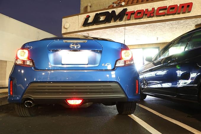 iJDMTOY Super Bright Brilliant Red LED Lighting Kit Compatible With 2014-2016 Scion tC Rear Fog Light Assy