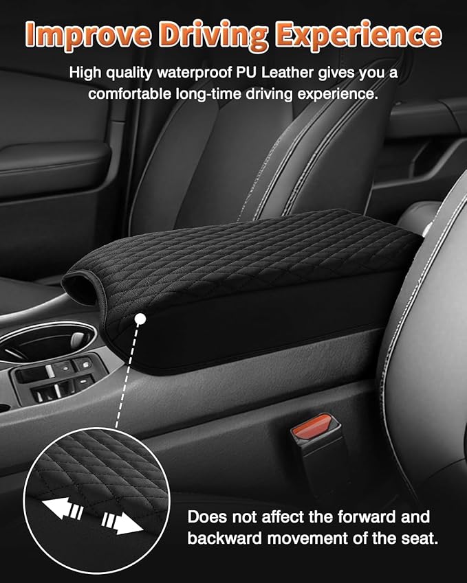 Shademax Center Console Cover for Honda Passport 2026 Armrest Cover Center Console Cushion Pad Leather Middle Console Arm Rest Lids Protector for Passport TrailSport/RTL/TrailSport Elite Accessories