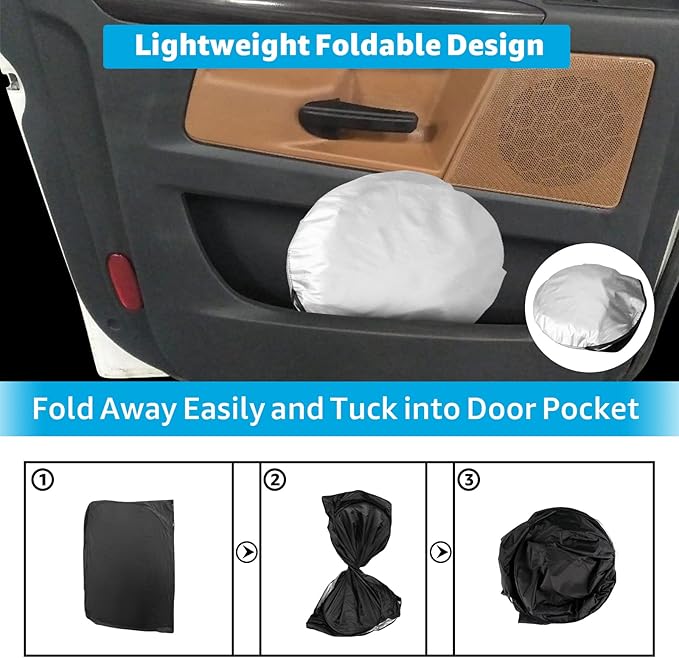 Proadsy Front Windshield and Side Windows Custom Fit 2018-2025 2026 Freightliner Cascadia, Semi-Truck Semi, Commercial & Big Rig Truck Sun Shade Foldable Sun Protector Privacy Cover