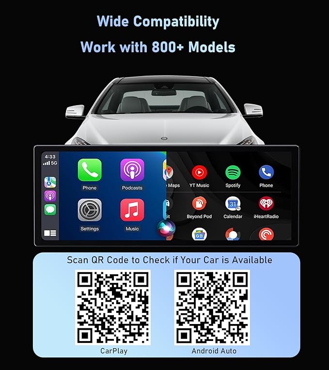 Tsnam Wireless CarPlay & Android Auto Adapter, USB Dongle for Car, Converts Wired to Wireless, Plug & Play, Auto-Connect, Compatible with iPhone and Android