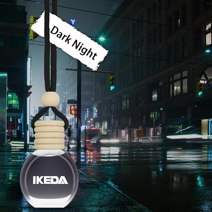 Ikeda Car Air Freshener: Hanging Car Smell Air Freshener | 10ml Hanging Car Perfume | Long Lasting Fragrance | Strong Scents Diffuser for Auto Home (Dark Night)