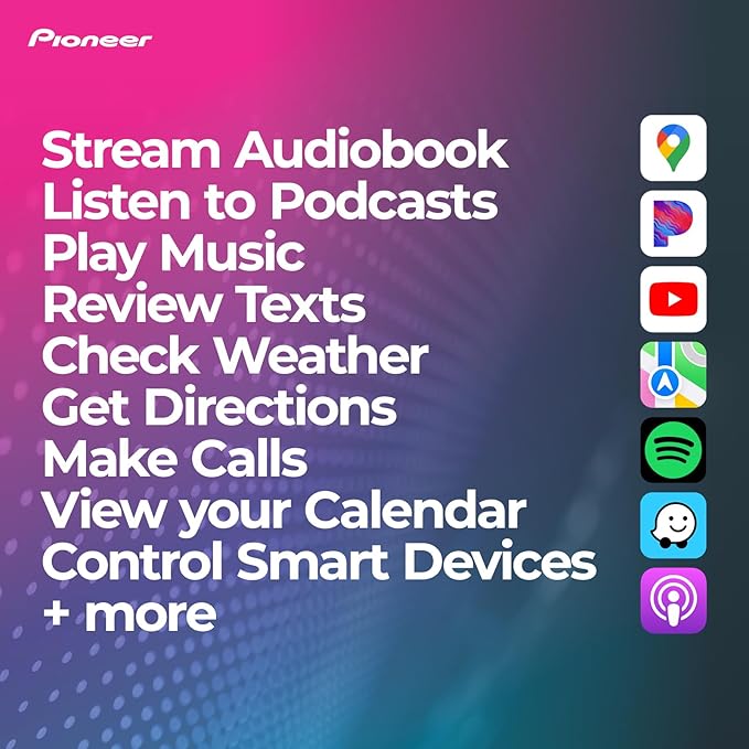 Pioneer DMH-2660NEX 6.8" Capacitive Touchscreen, Double Din – Wired Apple CarPlay & Android Auto, Amazon Alexa, Bluetooth, Backup Camera, FLAC, HD Radio, Hi-Volt RCA
