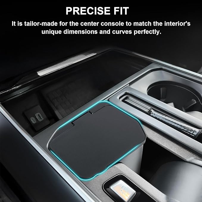 Center Console Coin Box Organizer Compatible with Ford F150 2021-2026 & F150 Lightning 2022-2026 Interior Accessories Coin Holder Secondary Storage Box ABS Plastic