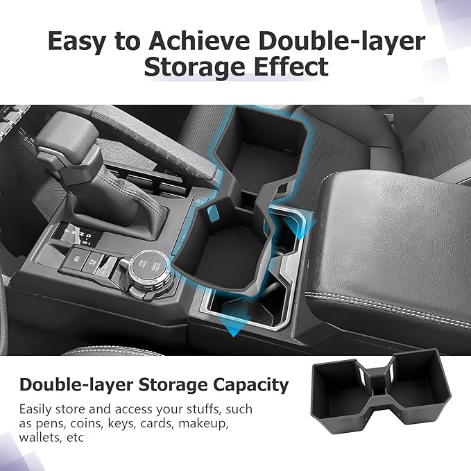 LUWU 2026 4Runner Center Console Cup Holder Compatible with 2025 2026 Toyota 4Runner Interior Accessories Center Console Silicone Cup Holder Insert 4Runner 2026 Accessories 4 Runner 2026 Accessory
