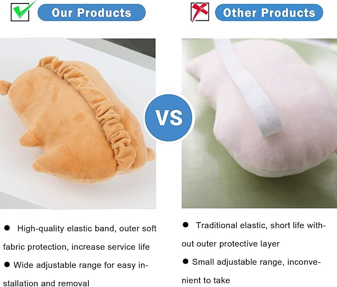 Sexysamba 2PCS Cuddly Chubby Corgi Car Neck Pillow, Cute Headrest Pillow for Car, Comfortable Soft Seat Pillow for Driving, Head Rest Cushion, Neck Pillow for Travelling and Home - Corgi