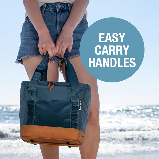 CleverMade Collapsible Insulated Cooler Bag – Leakproof Soft Cooler for Beach, Travel, Car – Bottle Opener