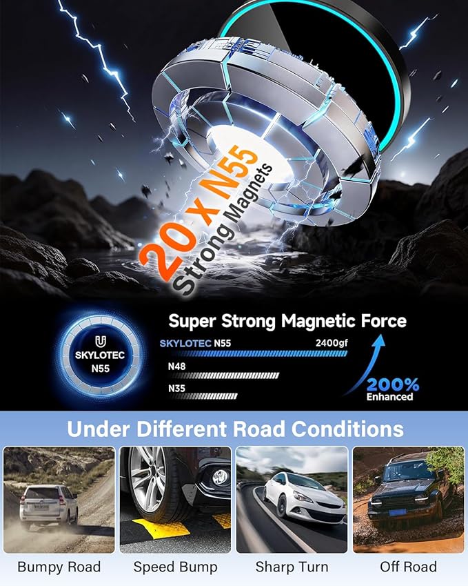 Phone Mount for Honda CR-V CRV 2023-2026/HR-V HRV 2023-2026/Pilot 2023-2026 Accessories 7/9-Inch Screen Screen, Magnets CR V Phone Holder for MagSafe, Wireless Charger Magnetic Bracket for Cell Phones