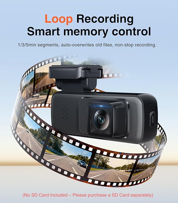 AINAVI Front Dashcam for Cars, Mini 2K Dash Camera, Dash Cam Built-in WiFi Wireless with APP Control, Hidden-Style Single Car Camera/WDR/Night Vision/G-Sensor/24H ParkingMode