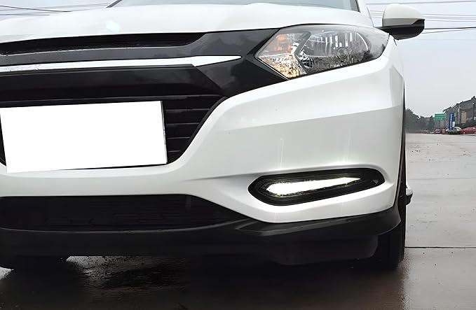 iJDMTOY Lower Bumper Switchback LED Daytime Running Lamp Assy Compatible With 2016-22 Honda HR-V, White DRL w/Amber Turn Signal Flash Feature