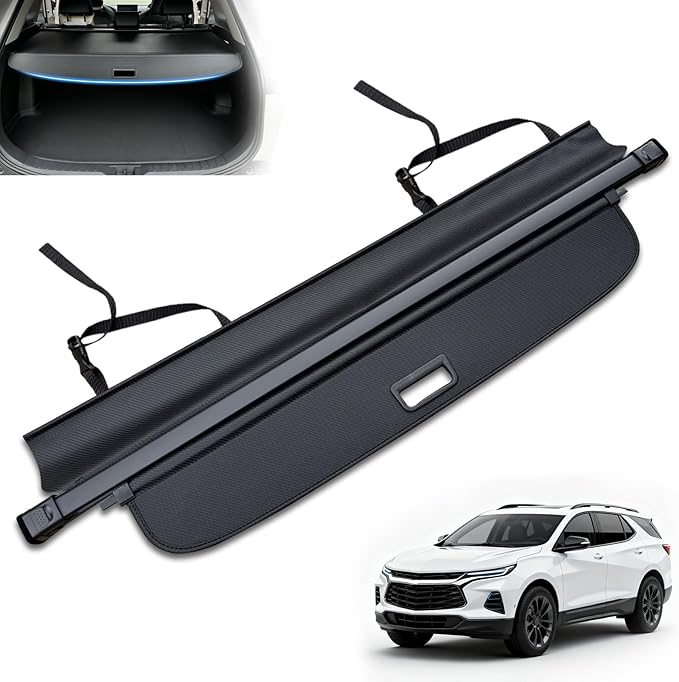 MIALUTY® Cargo Cover for 2025 2026 Chevy Equinox Retractable Trunk Cover Equinox Accessories Anti-Peeping Anti-Theft Privacy Screen,Trunk Luggage Shield Shade Carbon Fiber Texture