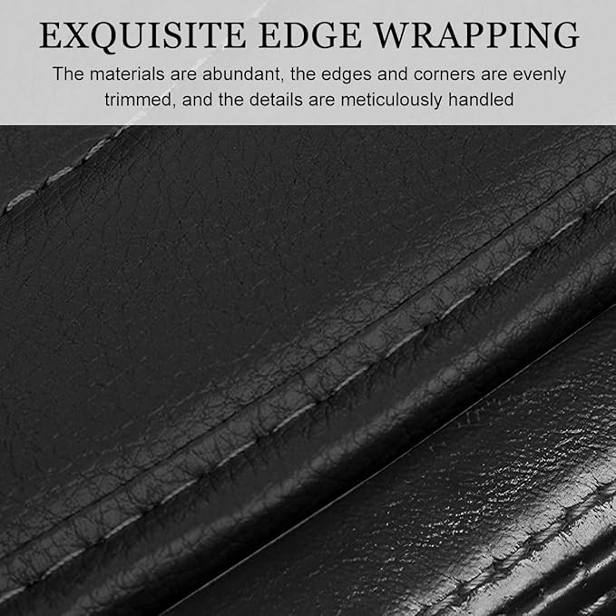 Car Seat Cushion, Leather Soft Breathable Non-Slip Vehicle Front Driver Seat Cover Pad, Comfortable Auto Interior Chair Protector Cushion, Universal for Truck SUV Sedan (Black)
