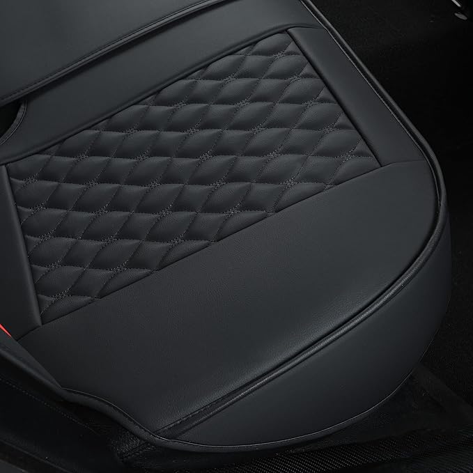 Leatherette Car Back Seat Covers, Universal Fit for Most Cars, SUV, Sedans and Pick-up Trucks, Black/Red