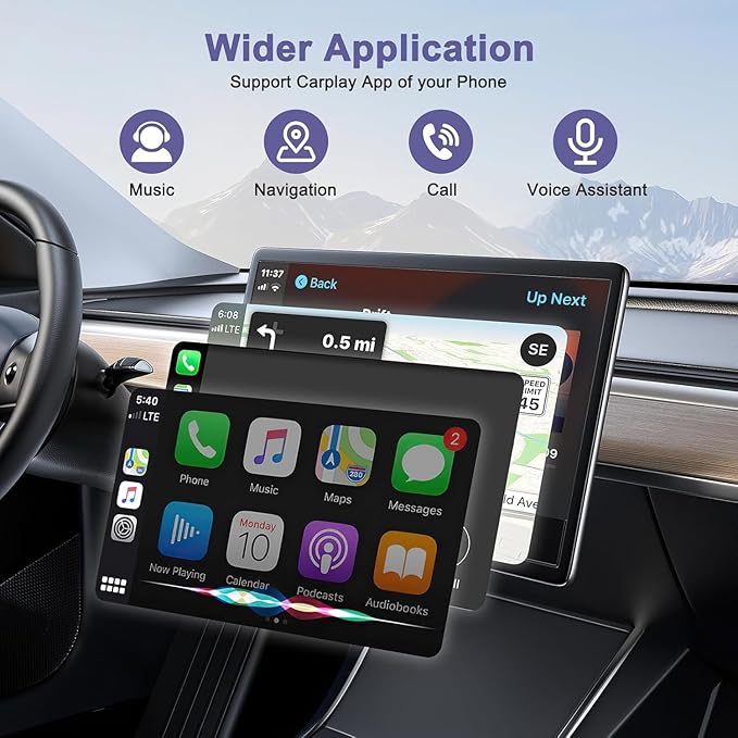 Wireless Carplay Adapter, 2025 Upgrade Converts Wired to Wireless Adapter for iPhone, Auto Connect Dongle for Apple Car Play, Bluetooth No Delay Control for Cars from 2016 and iOS 10+, Silver