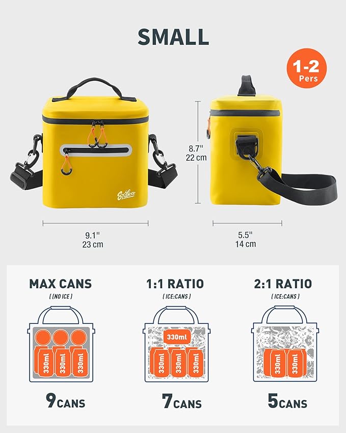Soft-Sided Cooler Bag, 7/16/30 Can Insulated Lunch Box, Waterproof, Leak-Proof, Portable Lunch Bag for Work, Beach, Drink, Travel, Camping, Picnic