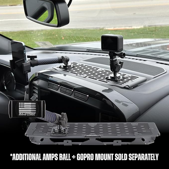 Bulletpoint Mounting Solutions RubiGrid Metal Dash Mount Phone Holder Compatible with 2021-2025 Ford F-150 and 2021-2023 Ford Raptor (Spring-Loaded)