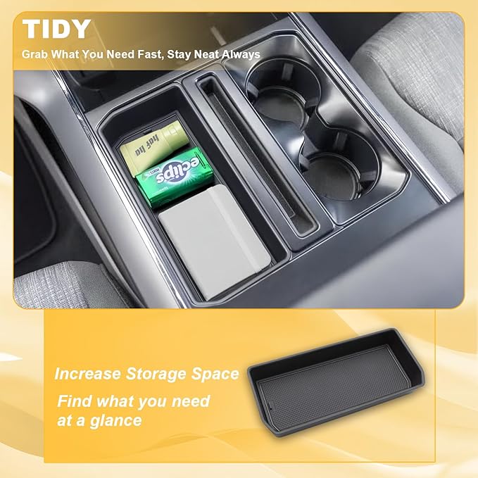 Center Console Tray Organizer for 2021-2025 2026 Ford F150 Accessories Insert Hidden Tray Improve Secret Storage Keep Clean Fits into The Existing Driver's Side Pocket