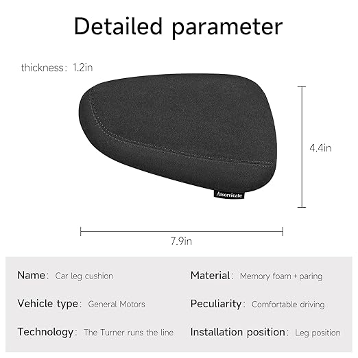 Alcantane style car leg knee pads memory foam car center console knee cushions car leg pads protect knee and leg elbow pads car copilot Universa version (black line lift leg pad)