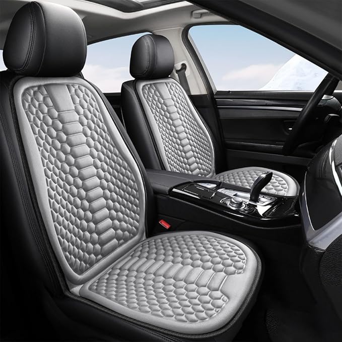 Car Seat Cushion Front Seat, Breathable Lumbar Support Car Seat Cushion for Long Sitting, Non-Slip Car Seat Pad (Gray)