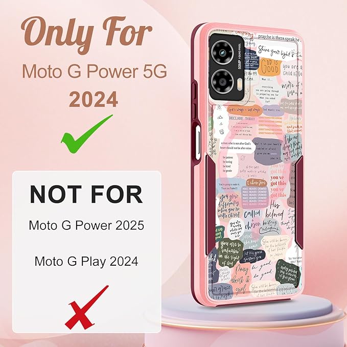 for Moto G Power 5G 2024 Case - Compatible with MagSafe Women Girls Cute Magnetic Phone Cover Girly Kawaii Unique Pretty Heavy Duty Shockproof Design for Motorola Moto G Power 5G 2024 Cases