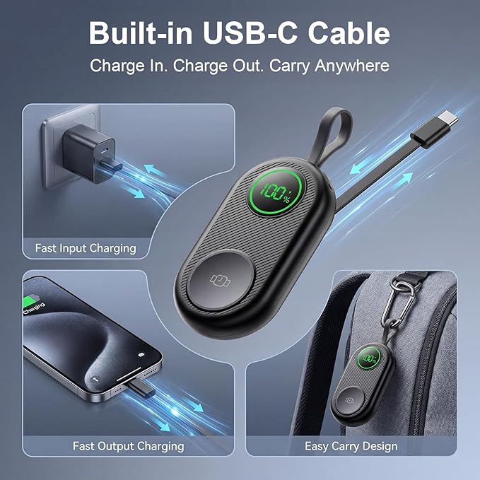 2026 Upgraded 2500mAh Portable Charger for Apple Watch, 2-in-1 Magnetic Wireless Fast Charging for Apple Watch Charger - Compact iWatch Accessories for RV, Camping, Car & Travel Essential