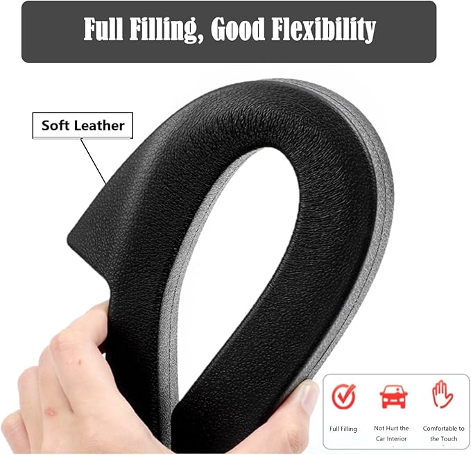 Car Seat Gap Filler Universal Fit Orgaziner for Car, SUV, Truck to Fill The Gap Between Side Seat and Console Stop Cellphone, Wallet, Keys, Coins from Dropping, 2 Pack (Black)