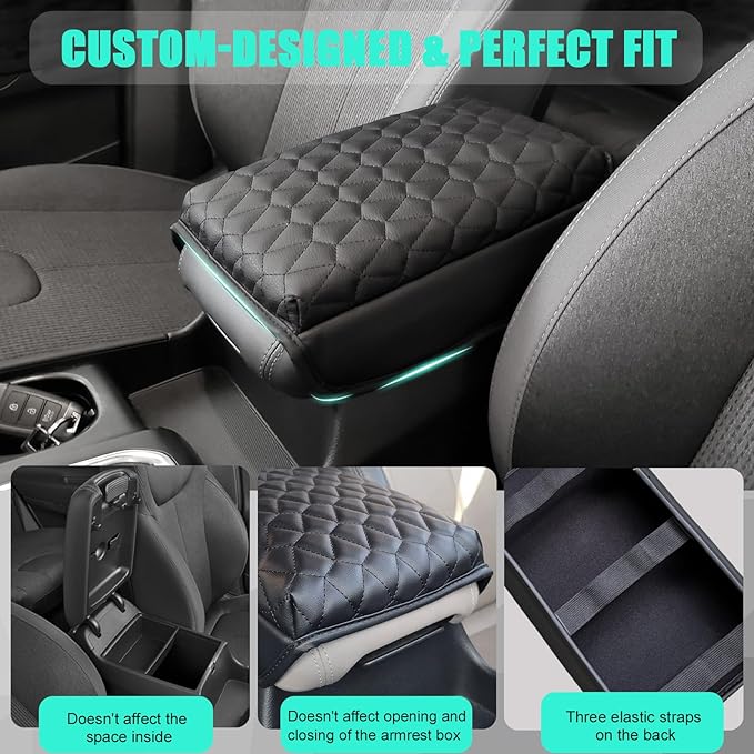 Center Console Cover for Santa Fe 2019 2020 2021 - Soft Armrest Pad Middle Console Cover Protector Cushion for Hyundai Santa Fe 2019 2020 2021 Interior Accessories