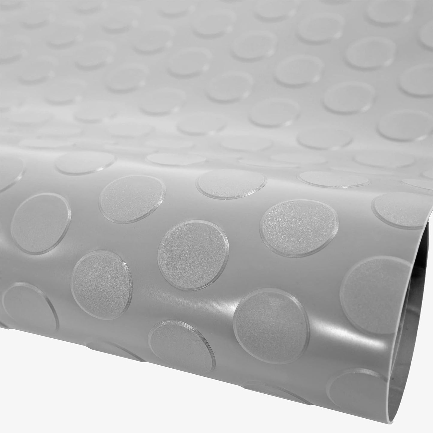 IncStores 2.5mm Thick Commercial-Grade Nitro Roll Garage Floor Mat | Flexible Vinyl Floor Mat for a Stronger and Safer Garage, Workshop, or Trailer | Coin-Top, Stainless Steel, 7.5' x 50'