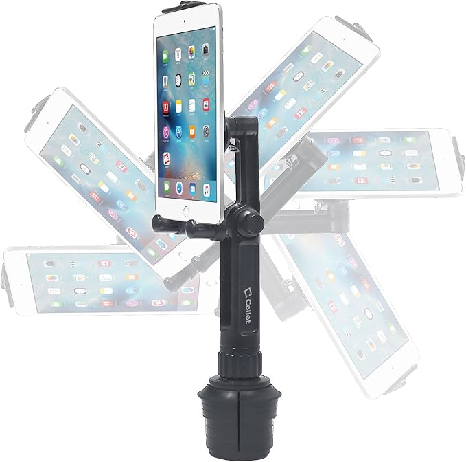 Cellet Cup Holder Tablet Mount, Car Cradle Holder Compatible for All iPad, Pro, Air, Mini Samsung Galaxy Tablet, Amazon Fire Microsoft Surface