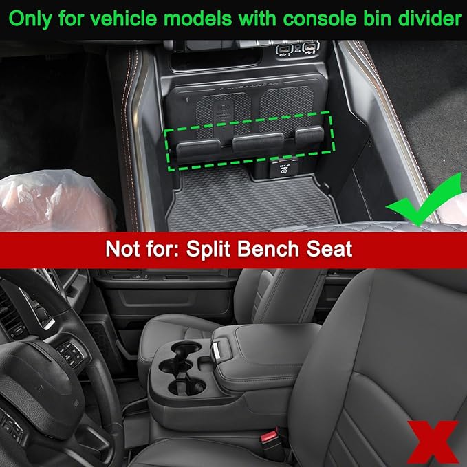 PIMCAR Center Console Hanging Box Compatible with 2019-2026 Dodge RAM 1500 2500 3500 Organizer Tray Armrest Storage Accessories(Only Fit Full Center Console and Bucket Seats)