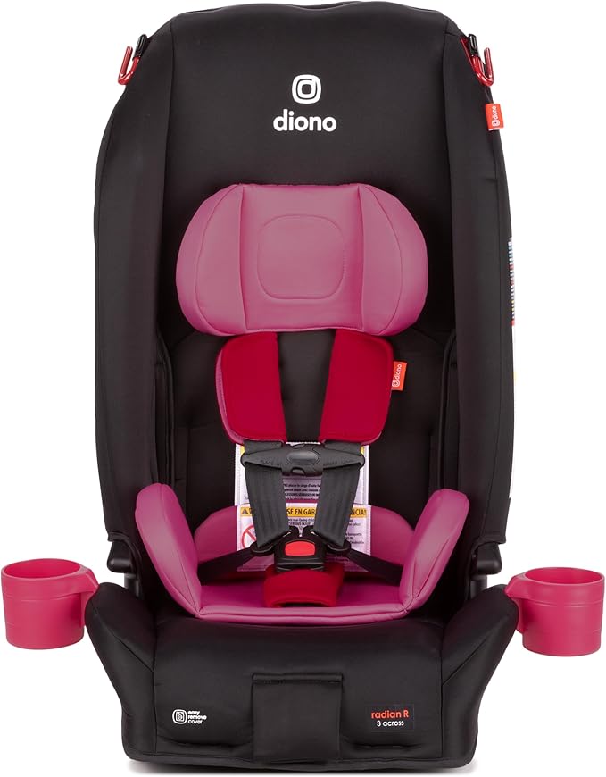 Diono Radian 3R Comfort Travel Kit, Infant Car Seat Accessory, Compatible with Radian 3R, 7-Piece Kit (2 Harness Pads, 1 Buckle Pad, Head Cushion, Seat Cushion, 2 Cupholders), Pink Cotton Candy