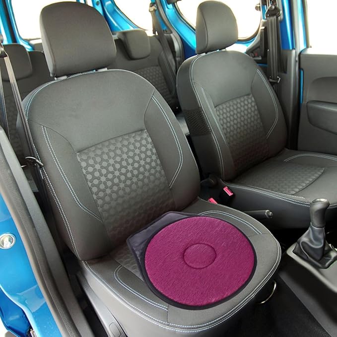 Rotating Car Seat Cushion 360 Degree Swivel Pad with Anti-Slip Base Lightweight Portable for Elderly Pregnant and Mobility Support Use at Home Office or Vehicle