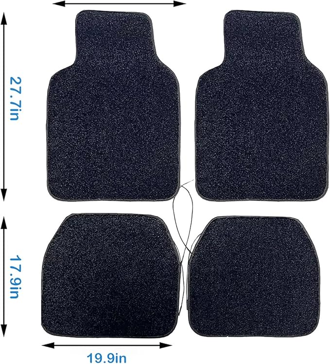 Starlight LED Car Floor Mats, 4pcs Shiny Starry Sky Star Light Floor Mats, App Control Washable Fiber Optic Lights Universal Automotive Decoration Atmosphere Light