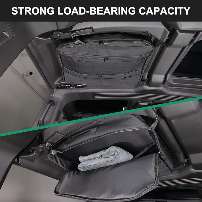 Car Sunroof Organizer Bag Compatible with 2024 2025 Hummer EV Hardtop Roof Panel Storage Bag Waterproof Foldable Multi-Function Car Rooftop Carrier Sunroof Storage Bags (Rear Top Roof Glass-Left)