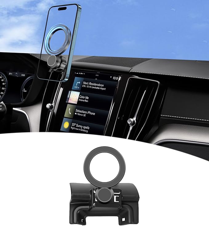Magnetic Car Phone Mount for 2018 2019 2020 2021 2022 2023 2024 2025 Volvo XC60 Accessories, for MagSafe Strong Magnets Cell Phone Holder, with Portable Phone Gripper 360° Rotation