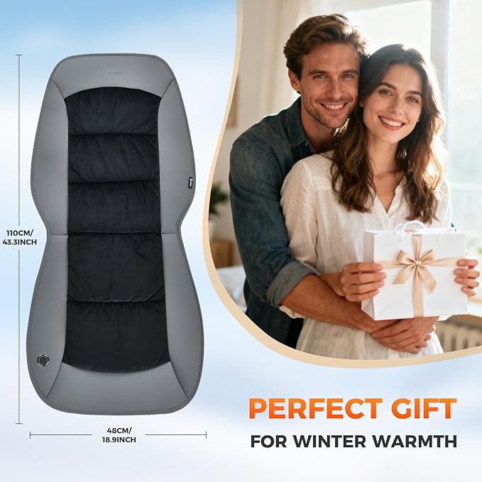 FLORICH Car Seat Covers Universal Car Seat Cushion Comfortable Leather&Plush Seat Cushion Automatic Seat Protector Fit for Car SUV Truck Van, Gray&Black