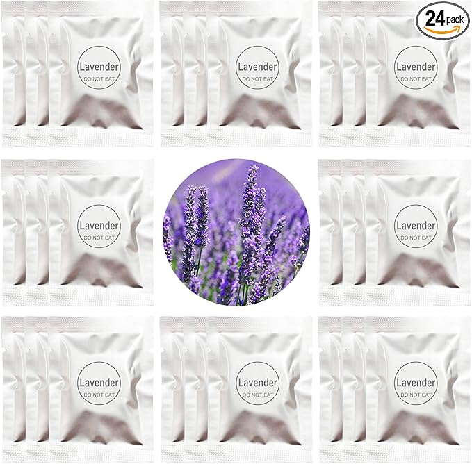 24 Pack Lavender Car Air Freshener Refills, Car Air Vent Clip Freshener Replacement Pads, Solid Fragrance Scent Refill Tablets